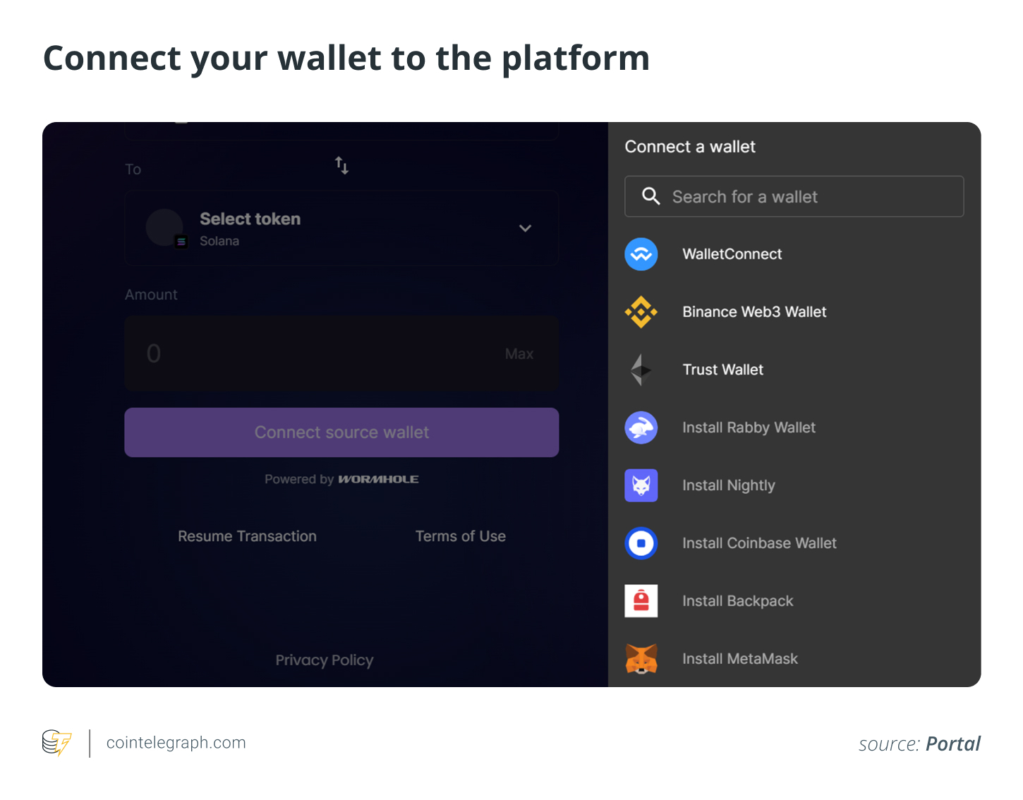 Connect your wallet to the platform Connect your wallet to the platform