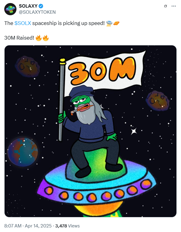 Solaxy has raised $30M on presale 