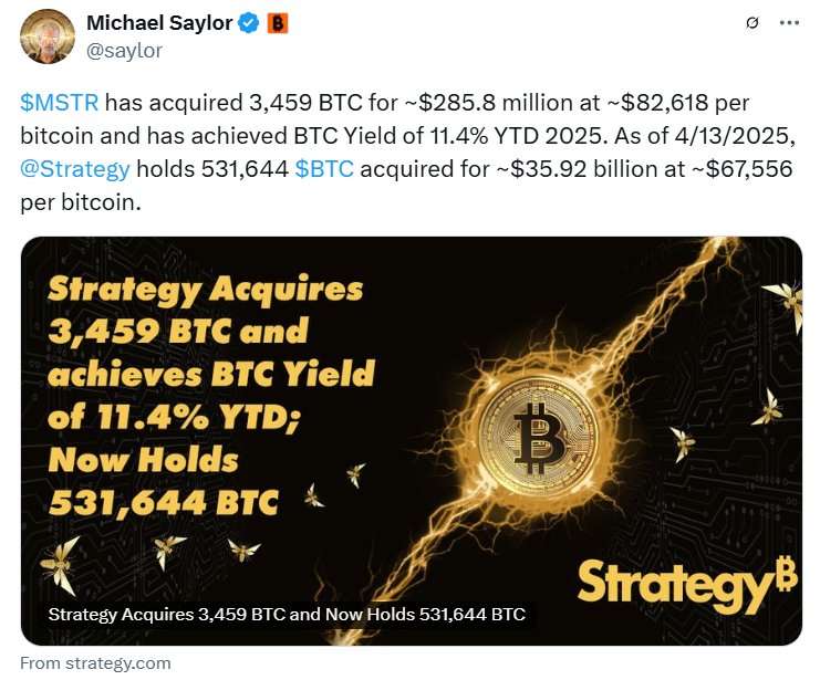 Michael Saylor’s Strategy buys $285M Bitcoin amid market uncertainty