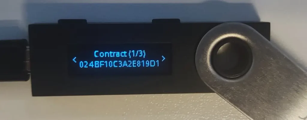 How Coinkite Defines Cypherpunk Bitcoin Security 8 Ledger screen trying to display ETH smart contract hex code