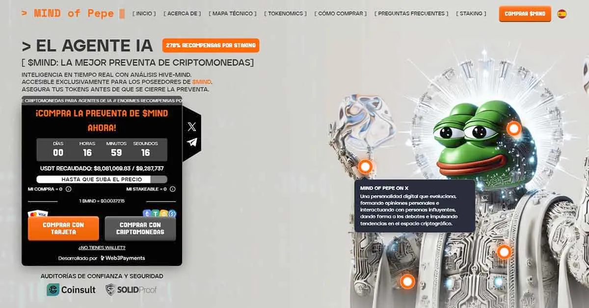 Mejor criptomoneda de agende IA - Mind of Pepe