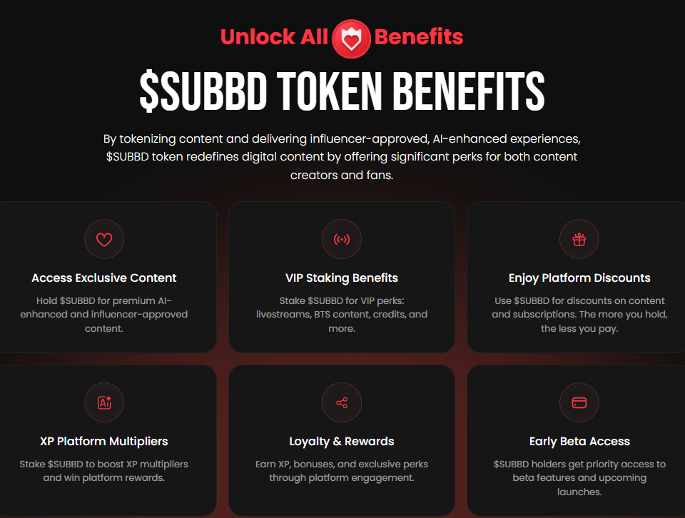 SUBBD token benefits