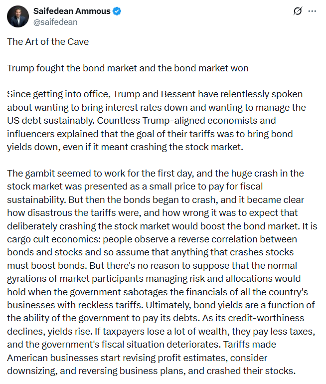 Trump fought the bond market, and the bond market won: Saifedean Ammous