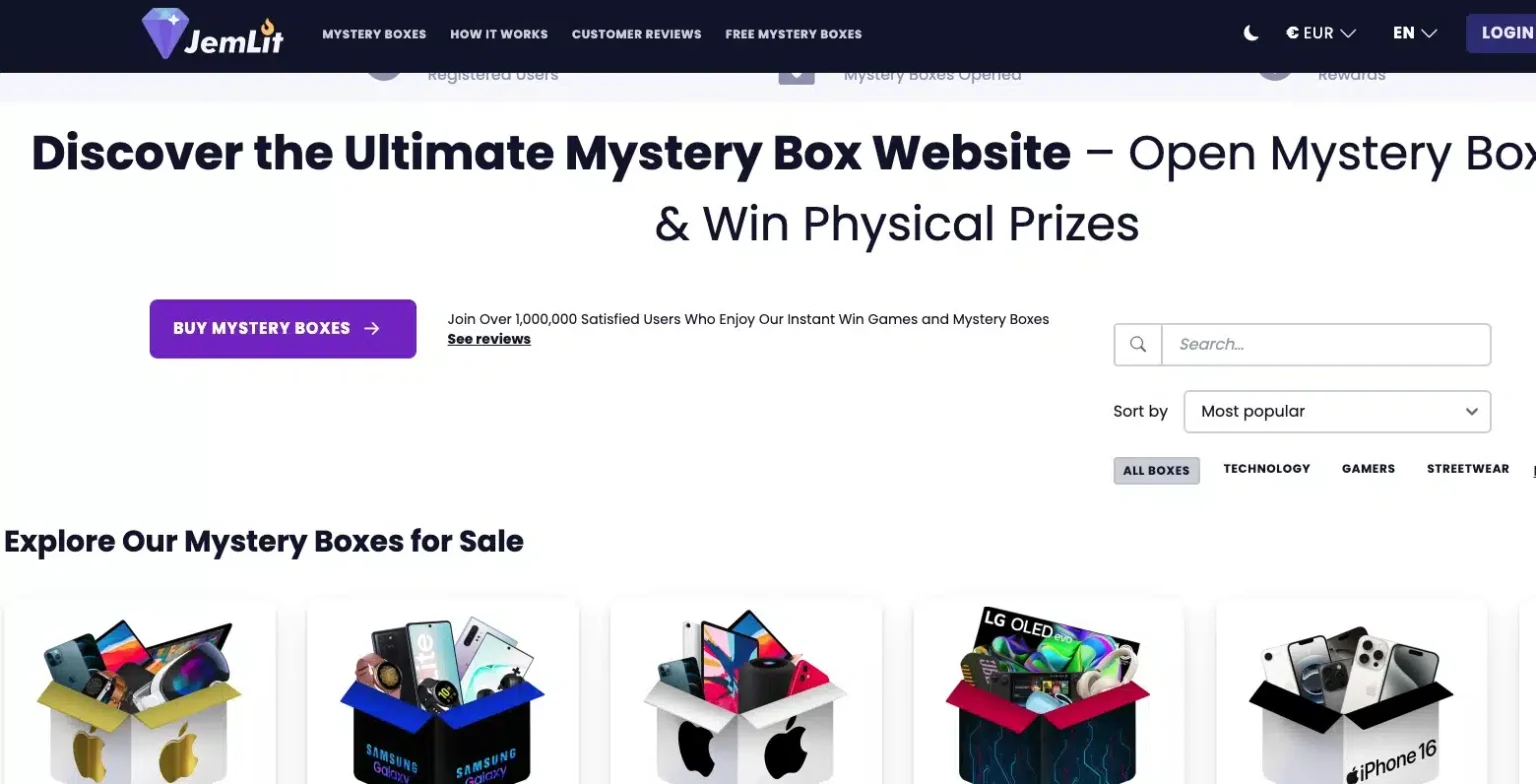 Jemlit mystery box üllatuskast
