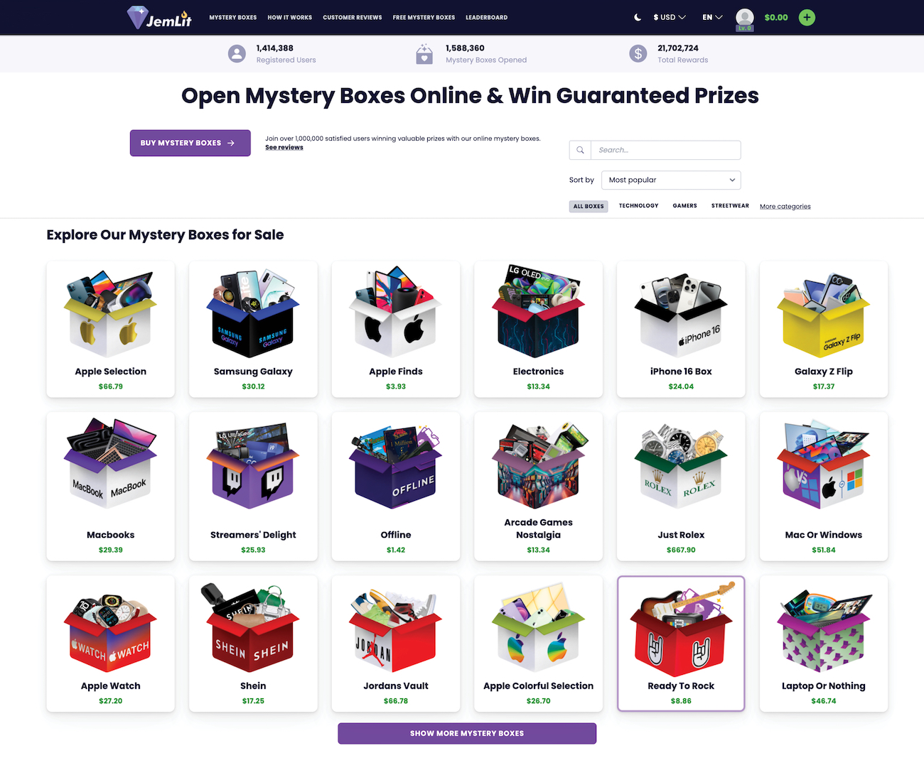 Mystery box website JemLit