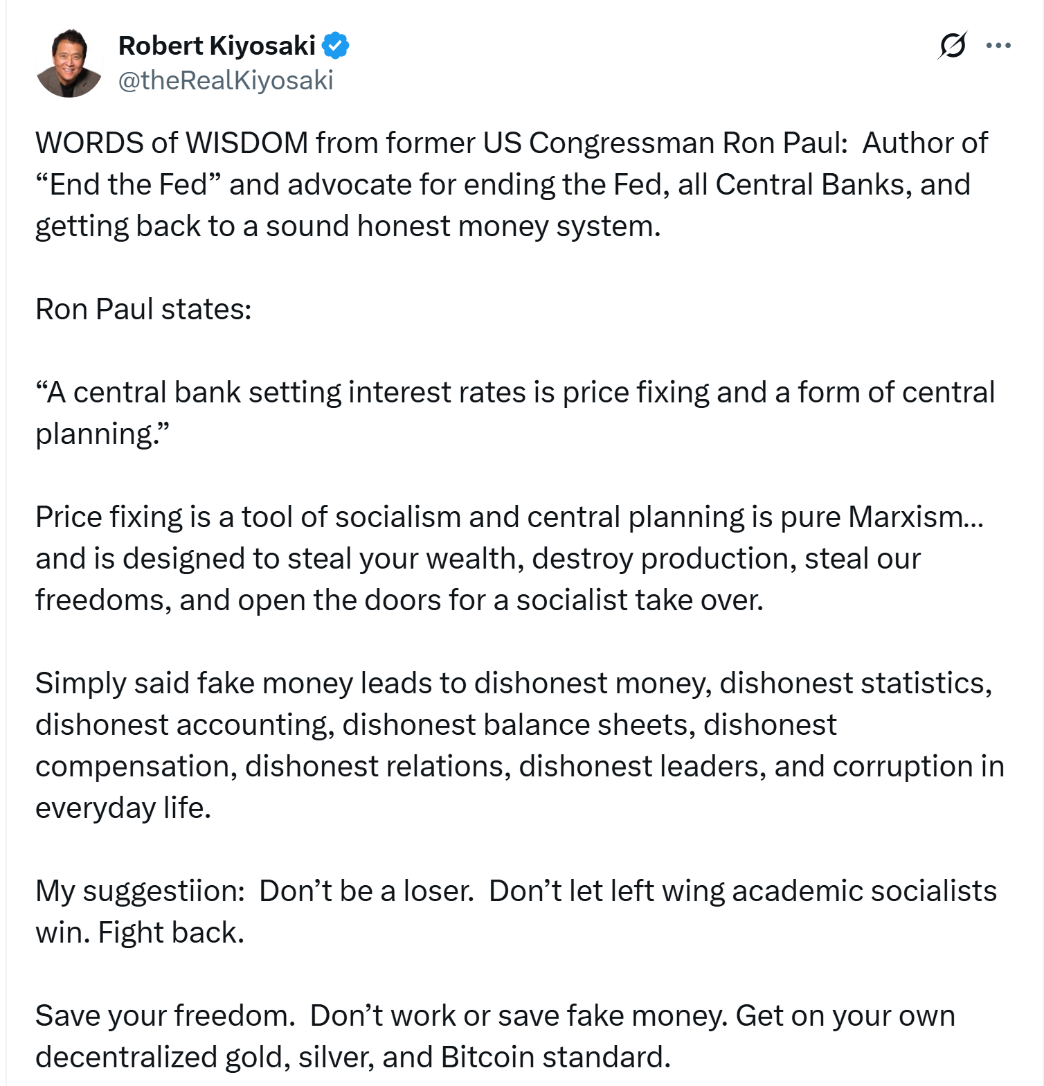 Robert Kiyosaki says ditch ‘fake money’ for Bitcoin, gold, and silver