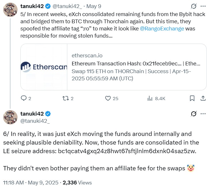 Crypto swapper eXch shows signs of life after post-Bybit shutdown