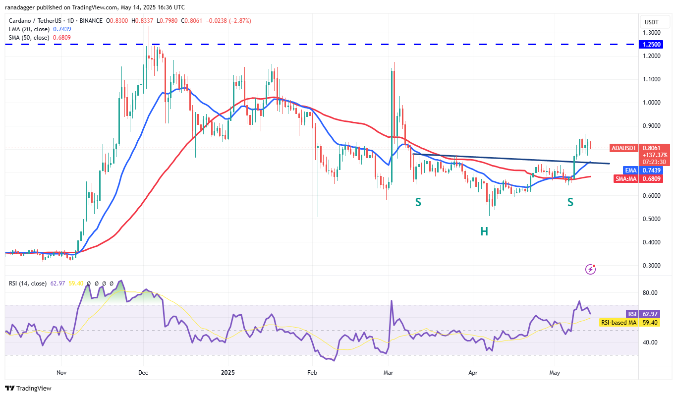 Price predictions 5/14: BTC, ETH, XRP, BNB, SOL, DOGE, ADA, SUI, LINK, AVAX