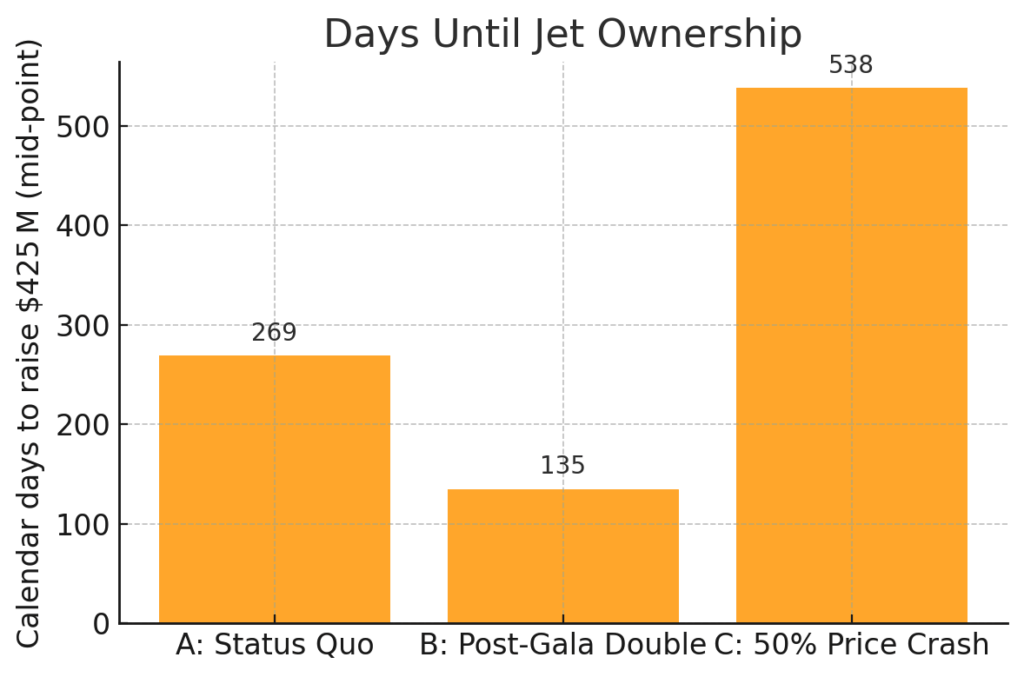 Trump memecoin vesting for jet timeline