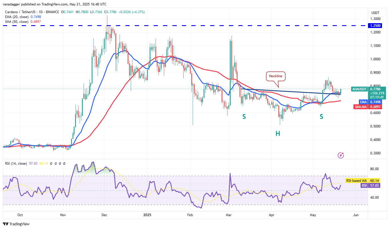 Price predictions 5/21: BTC, ETH, XRP, BNB, SOL, DOGE, ADA, SUI, LINK, AVAX
