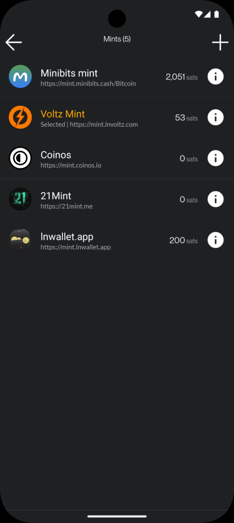 How Zeus is Redefining Bitcoin with Cashu Ecash Integration 4 Zeus Cashu mint selection.