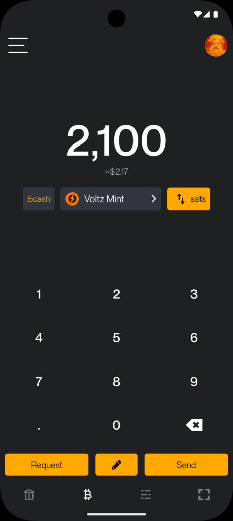 How Zeus is Redefining Bitcoin with Cashu Ecash Integration 3 Zeus Cashu user balance.