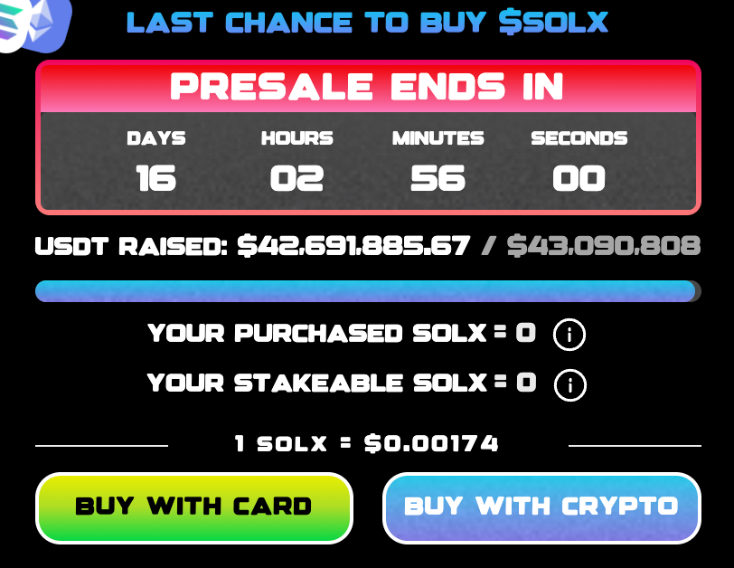 Last chance to buy Solaxy in presale.