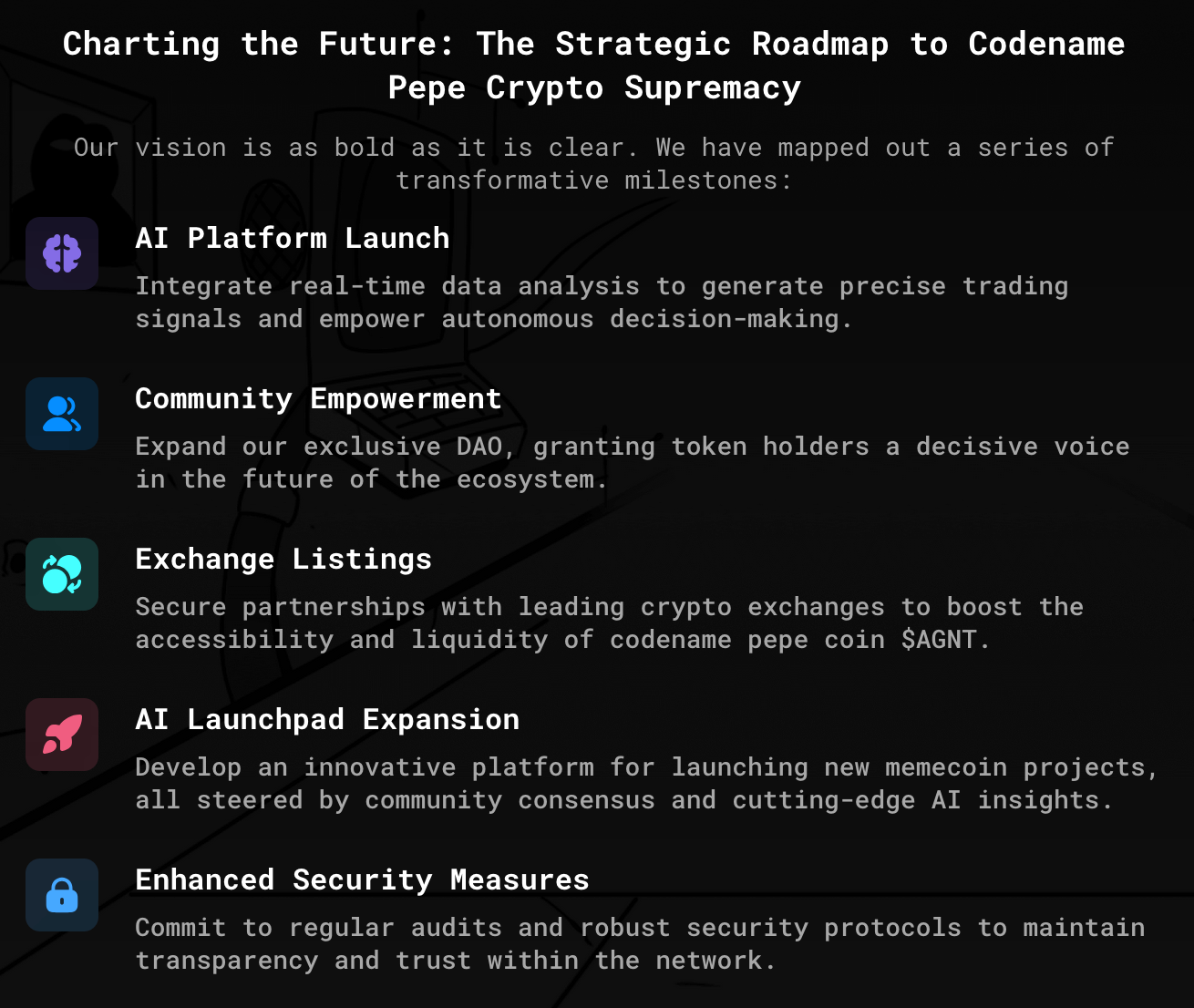 Codename Pepe roadmap.
