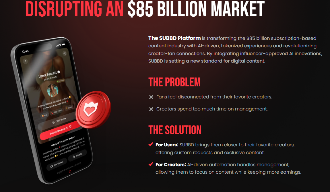 SUBBD Token presale website 