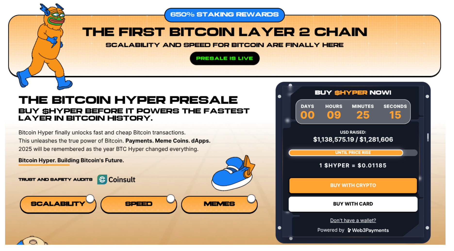 Bitcoin Hyper landing page