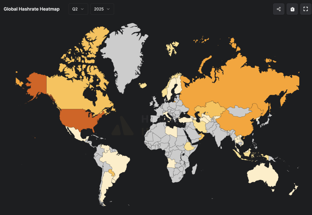 Global hashrate Map (Source: Hashrate Index)