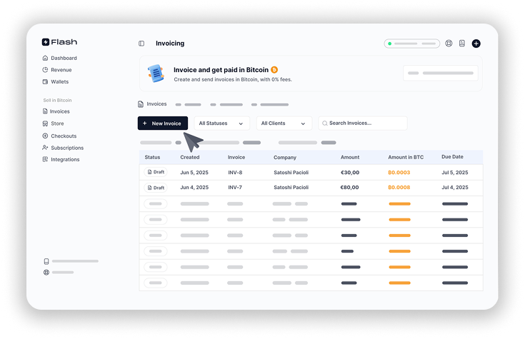 Flash Releases Free Bitcoin Invoicing Tool with No Fees, KYC, or Custody 2 Invoicing History