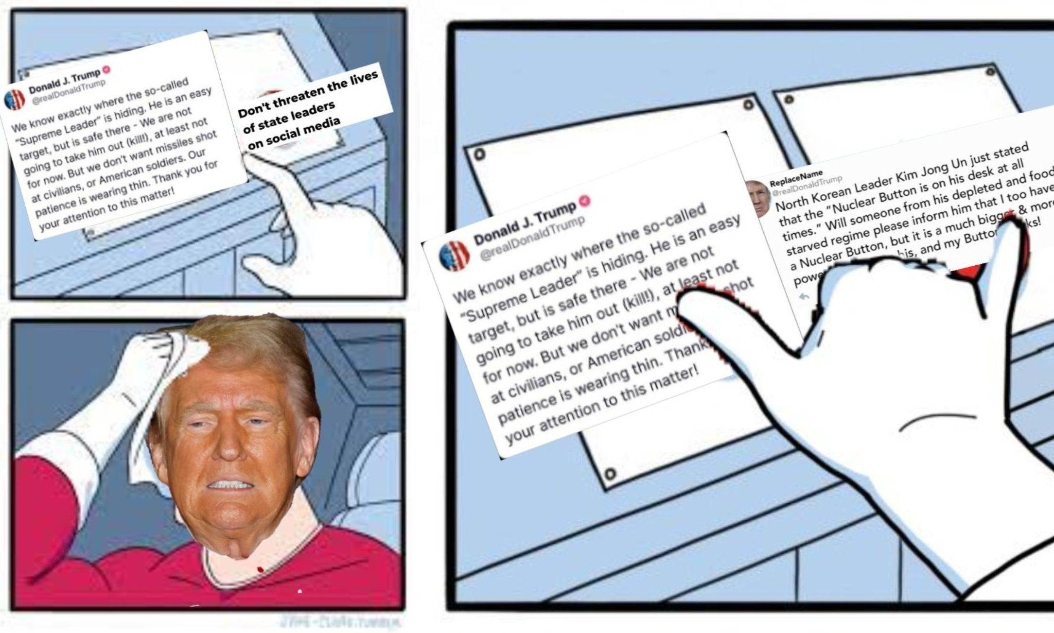 Trump threatens Iran meme