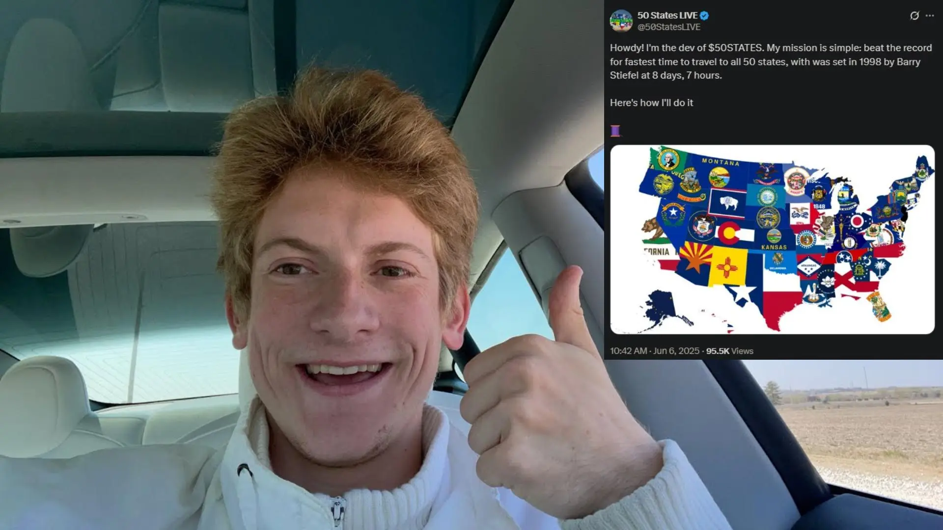 Leland King Fawcette on his50 state journey.