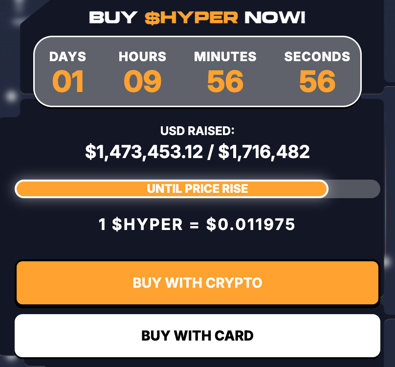 Buy Bitcoin Hyper in the presale phase.