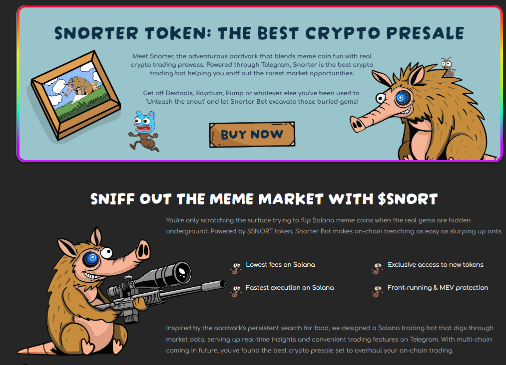 Snorter Token presale page