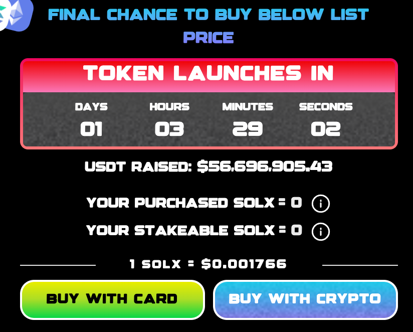 Solaxy presale last day to buy.
