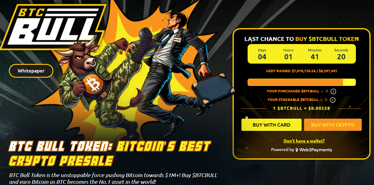 BTC Bull Token presale page