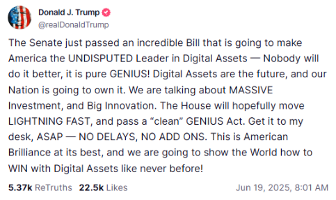 Donald Trump GENIUS Act 