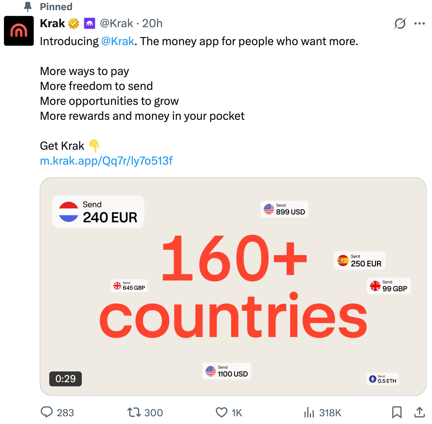 Krak is available in 160+ countries.
