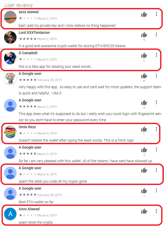 Fake reviews for fake MetaMask wallet