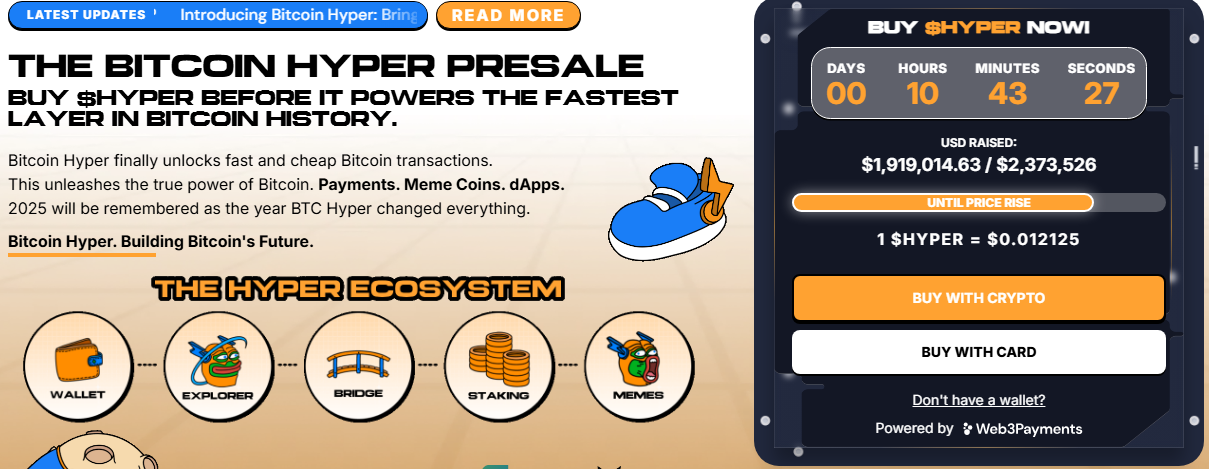 Bitcoin Hyper presale page