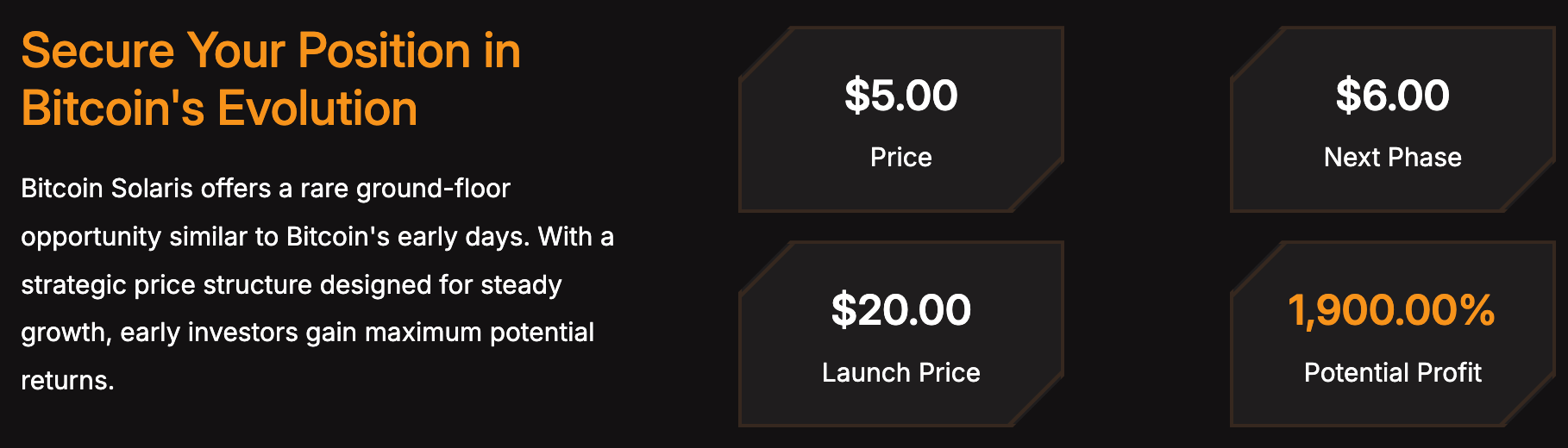 Bitcoin Solaris in presale.