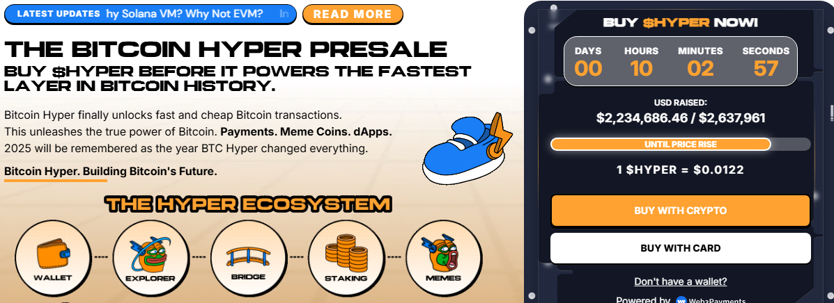 Bitcoin Hyper presale page