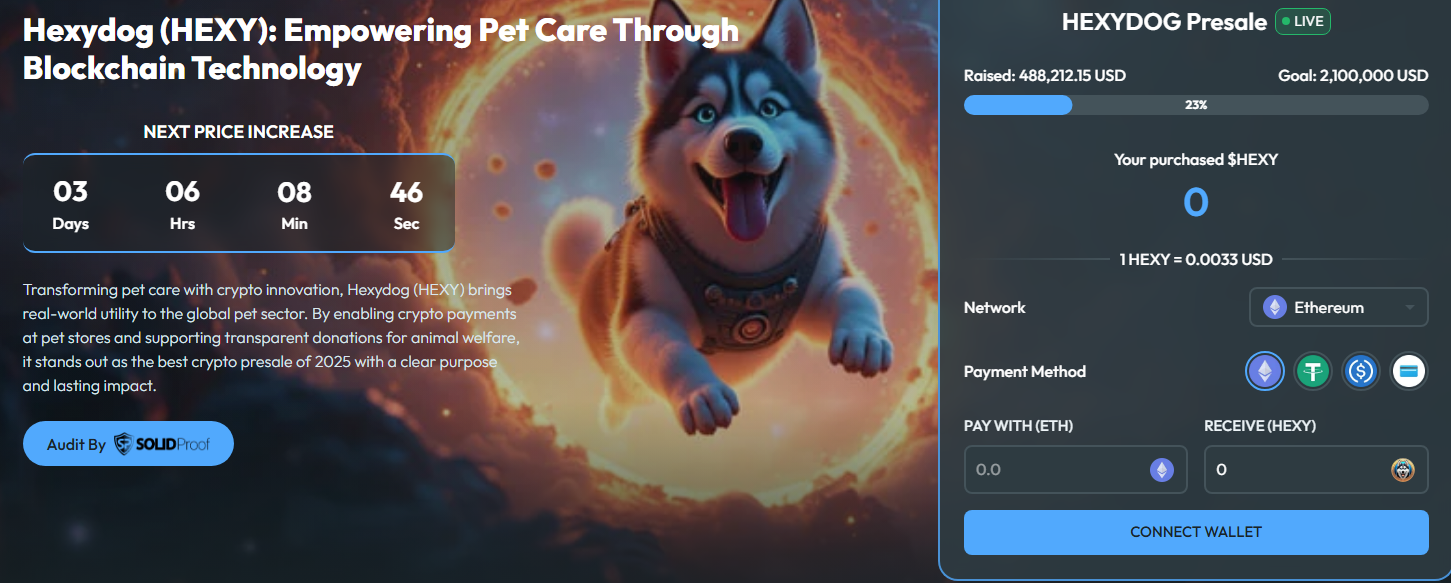 HEXYDOG presale page