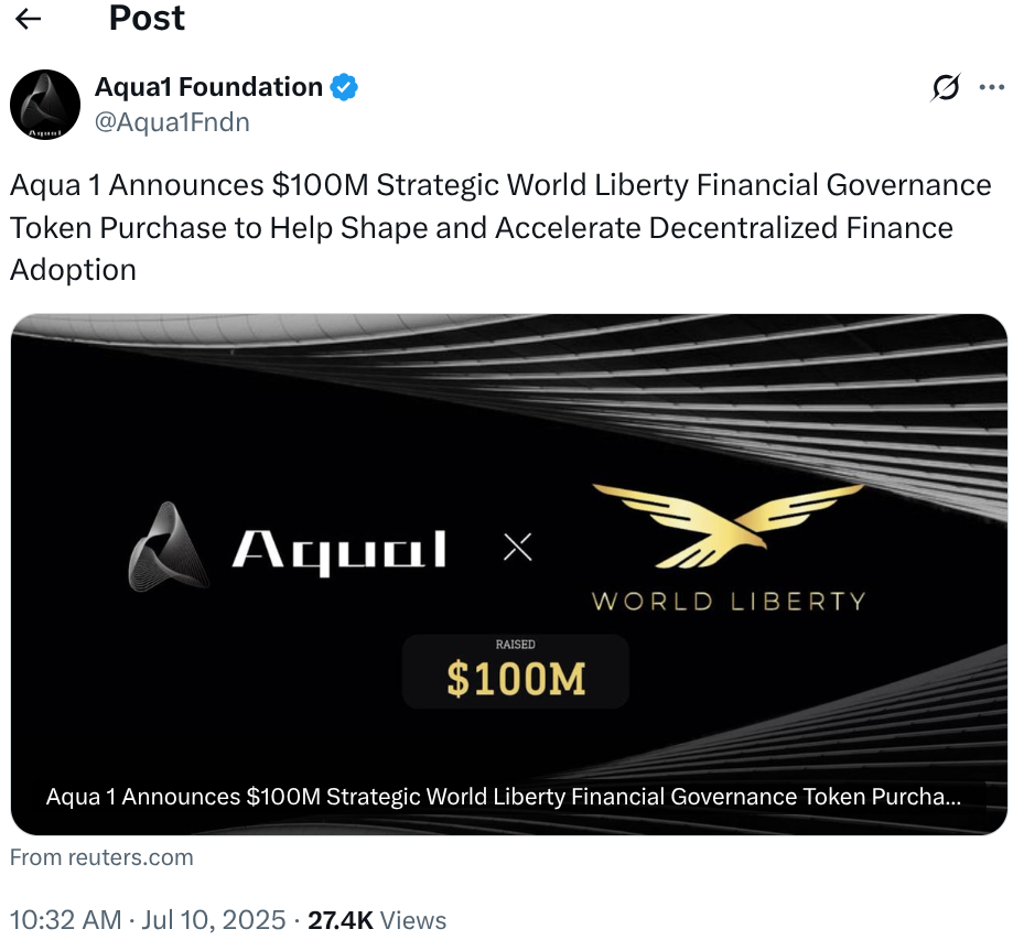 Aqua1 X announcement